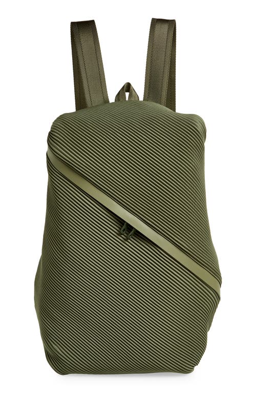 Pleats Please Issey Miyake Bias Pleated Backpack in Steel Green  product