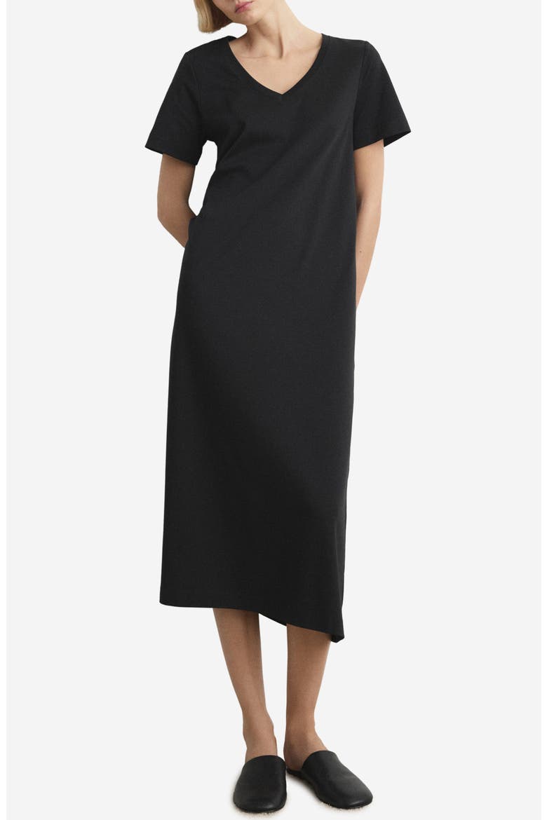 Short Sleeve Cotton Nightgown, Main, color, BLACK