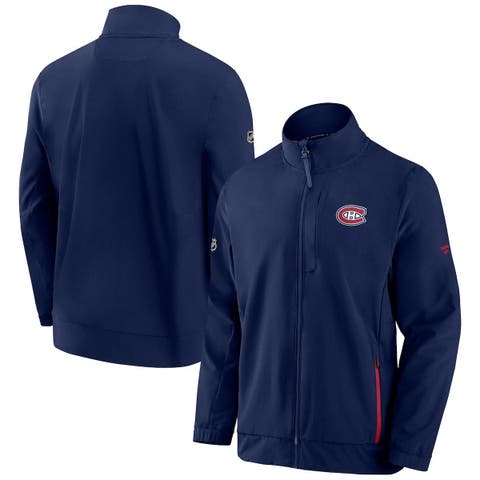 Men's Fanatics Branded Navy Montreal Canadiens Authentic Pro Rink Coaches Full-Zip Jacket