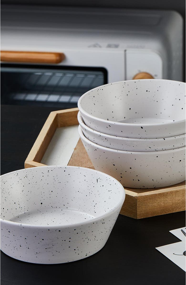 Stone Lain Jade Stoneware 16-Piece Dinnerware Set, Alternate, color, White