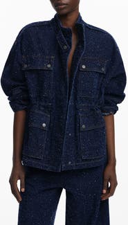 Desigual Flecked Denim Trucker Jacket
