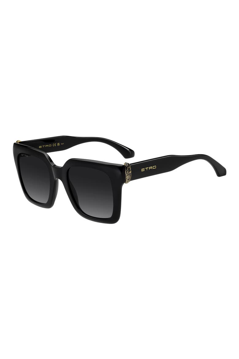 0157/S 52mm Gradient Square Sunglasses, Alternate, color, BLACK/ DARK GREY SF