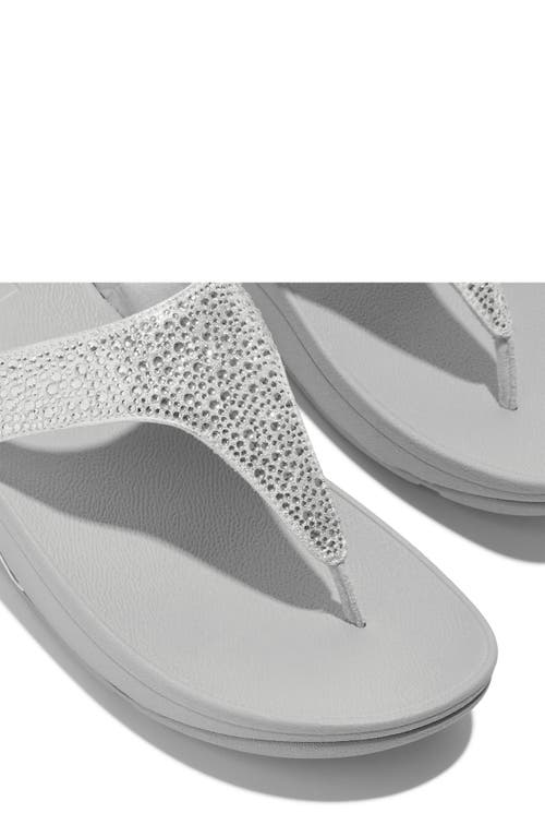 Fitflop Womens Lulu Crystal-mix Toe-post Sandals In Silver
