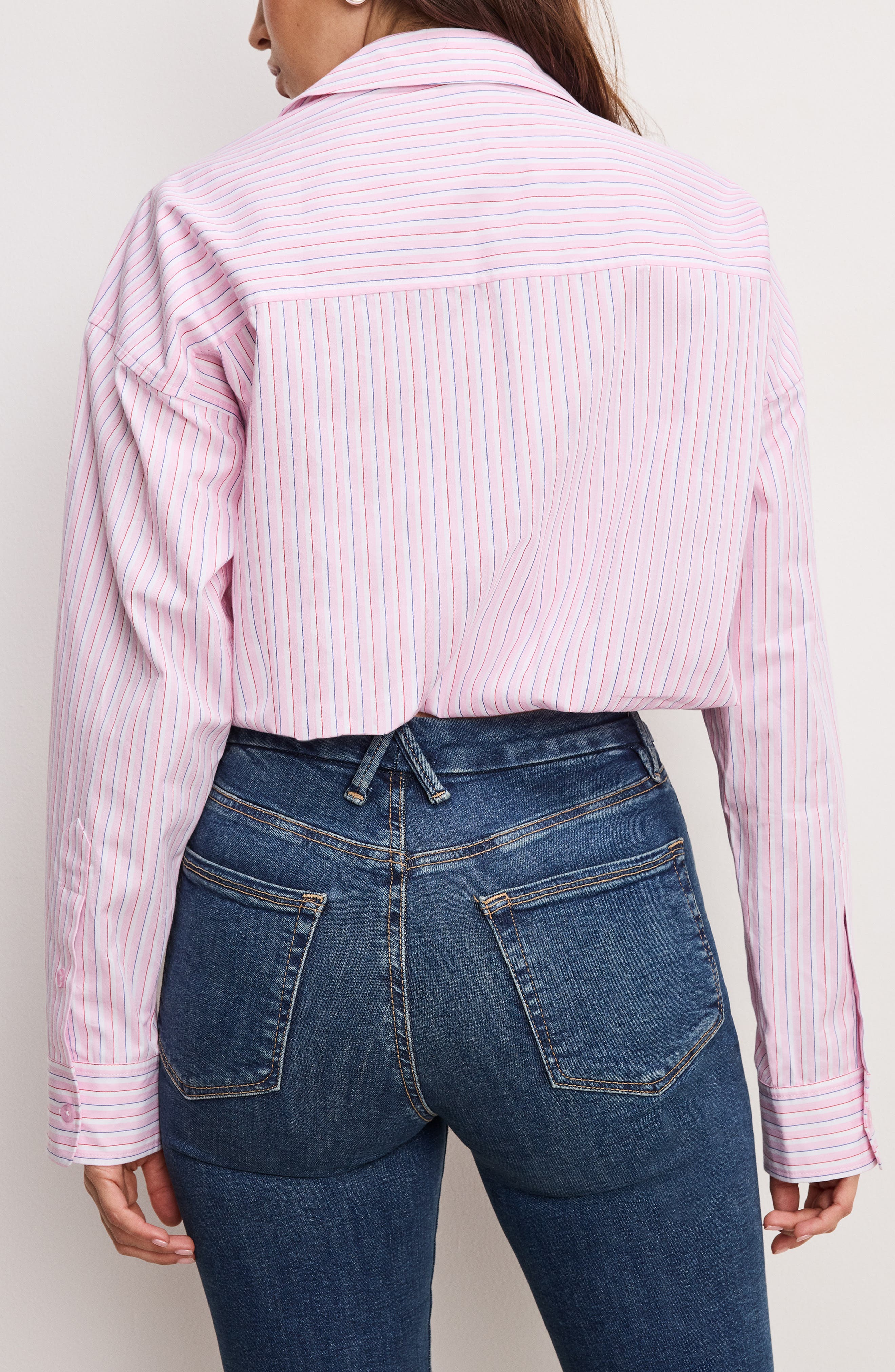 Bubble Hem Crop Poplin Button-Up Shirt - image 2