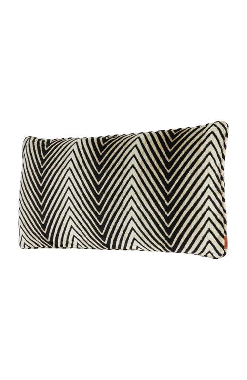 Missoni Home Ziggy 30x60 Cm Viscose Blend Zigzag Cushion In Black
