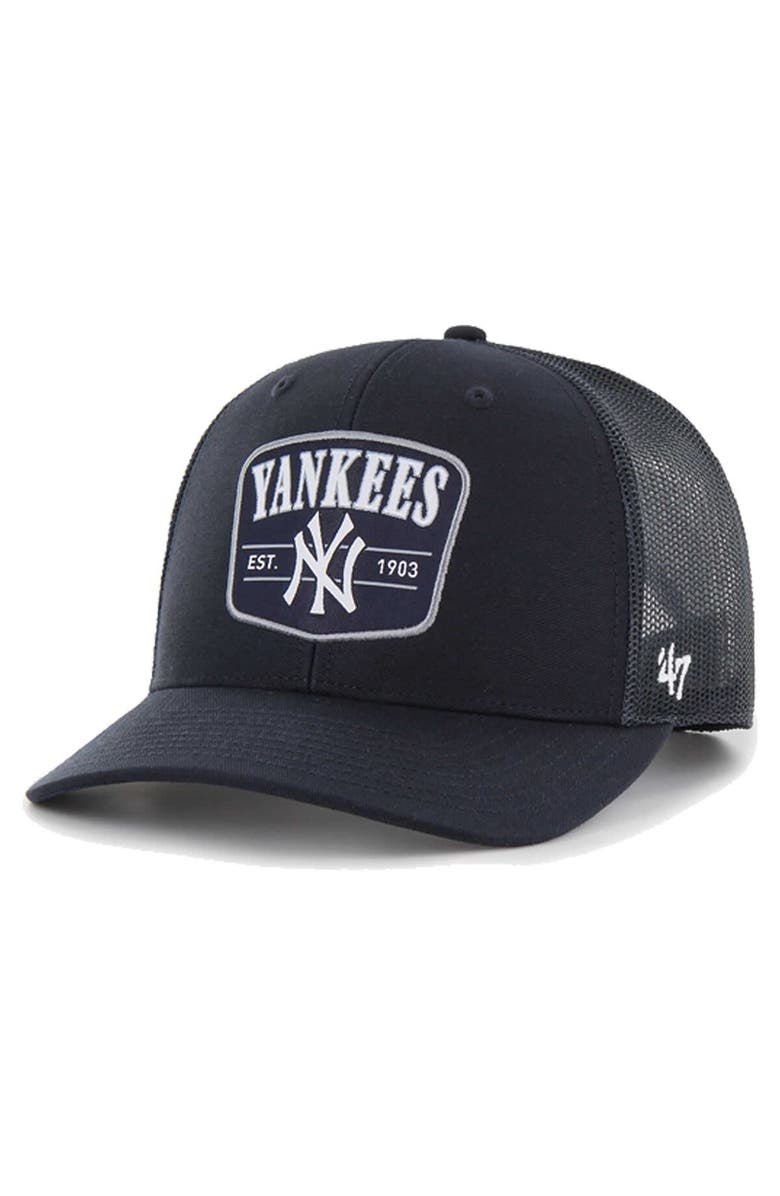 '47 Men's '47 Navy New York Yankees Squad Trucker Adjustable Hat, Main, color,