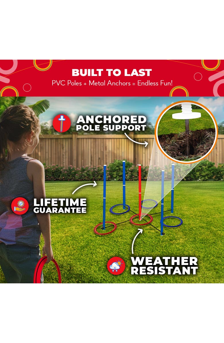 Swooc Games King Toss | Giant Ring Toss Game for Kids and Adults, Alternate, color, Blue, Red