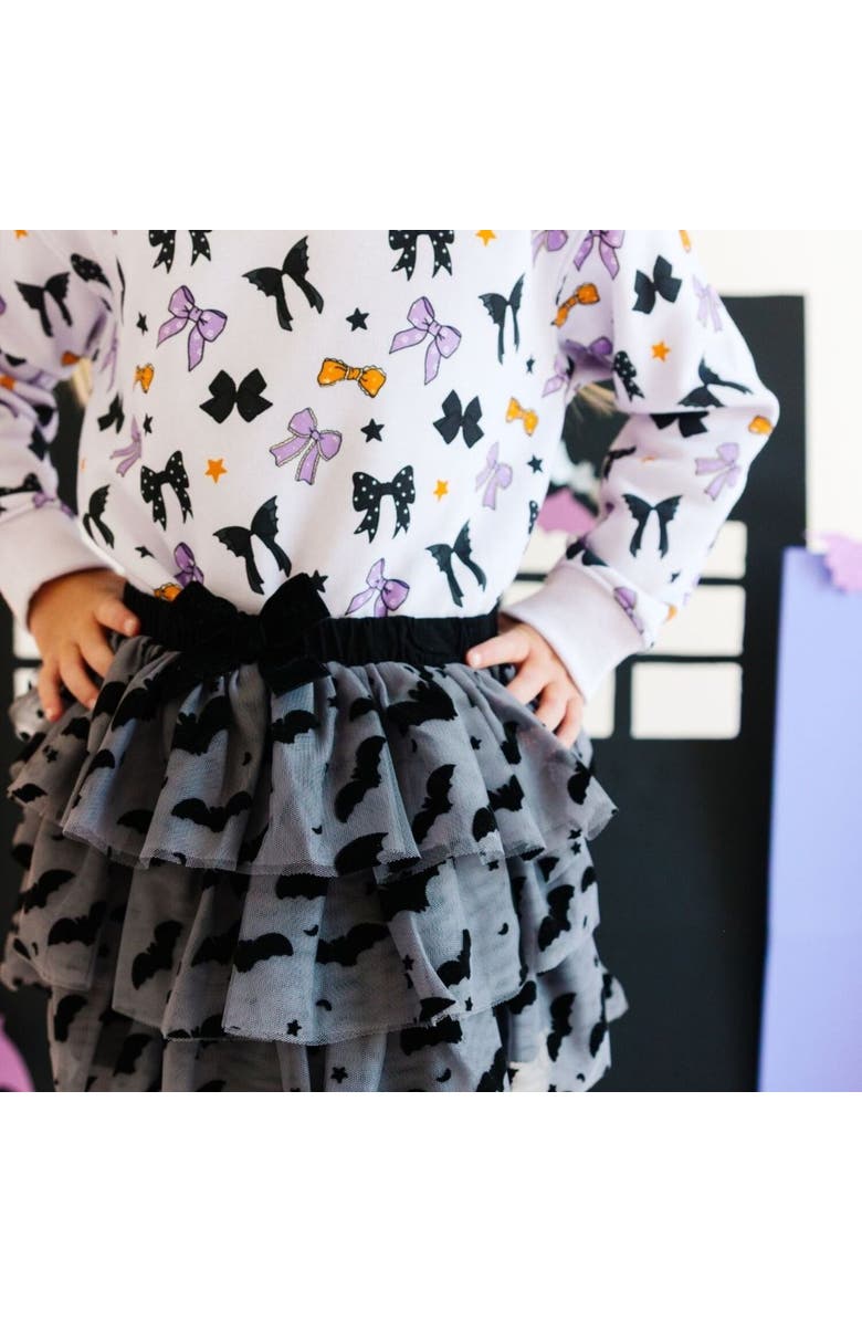 Sweet Wink Flocked Bats Halloween Tutu, Alternate, color, 