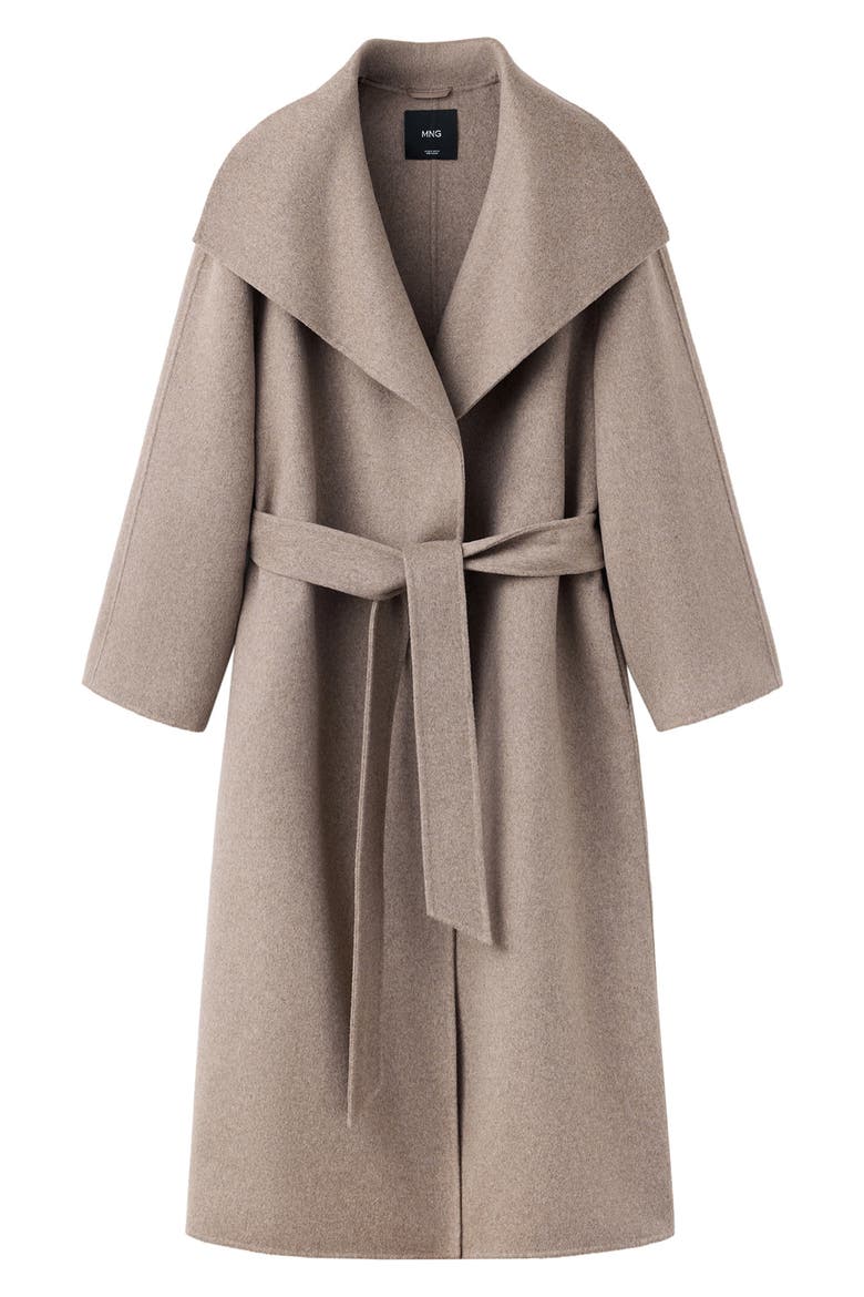 Handmade Belted Wool Blend Coat, Alternate, color, MEDIUM BROWN