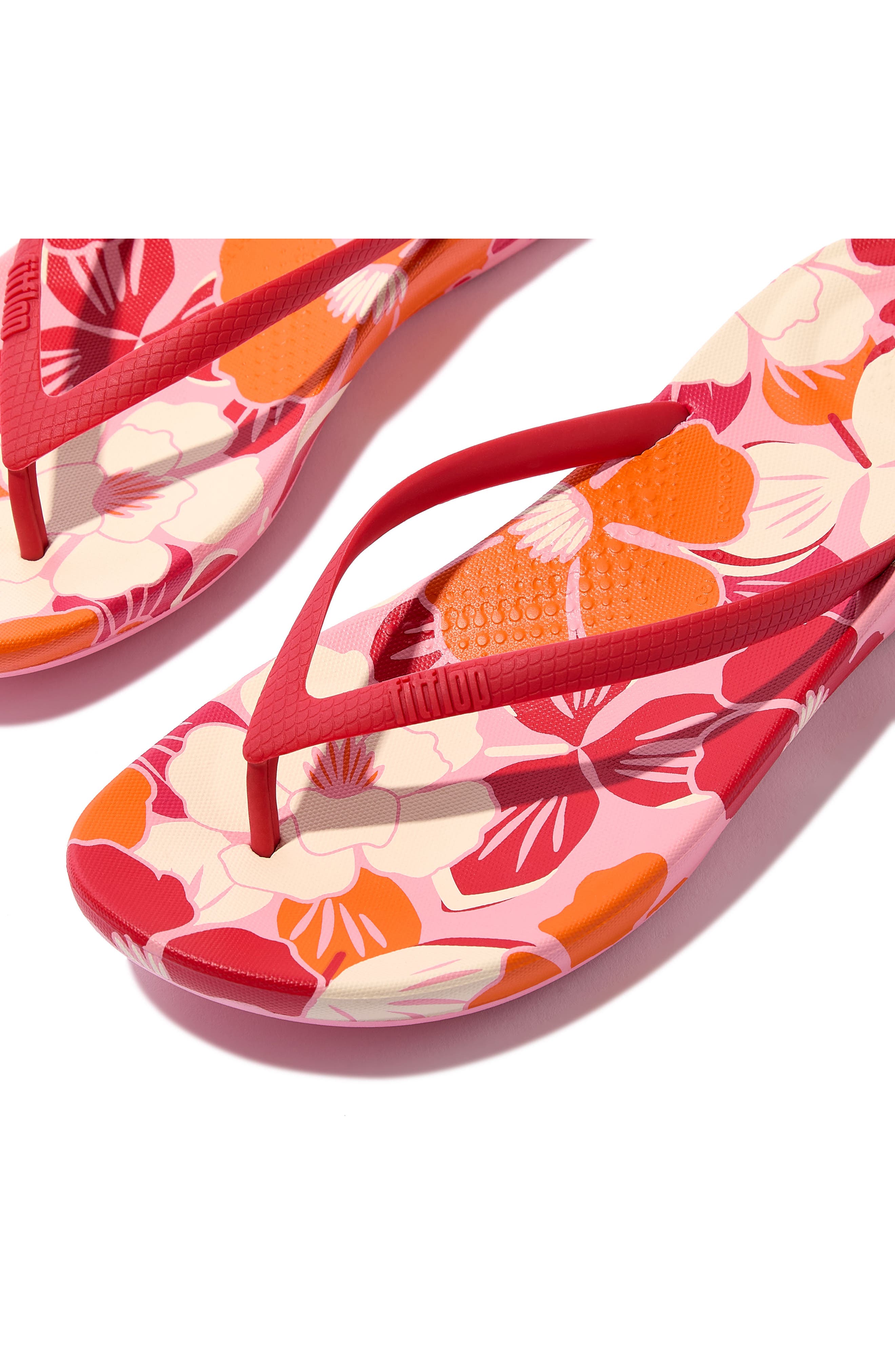 FitFlop iQushion<sup>™</sup> Flowerz Flip Flop, Alternate, color, Redberry Mix
