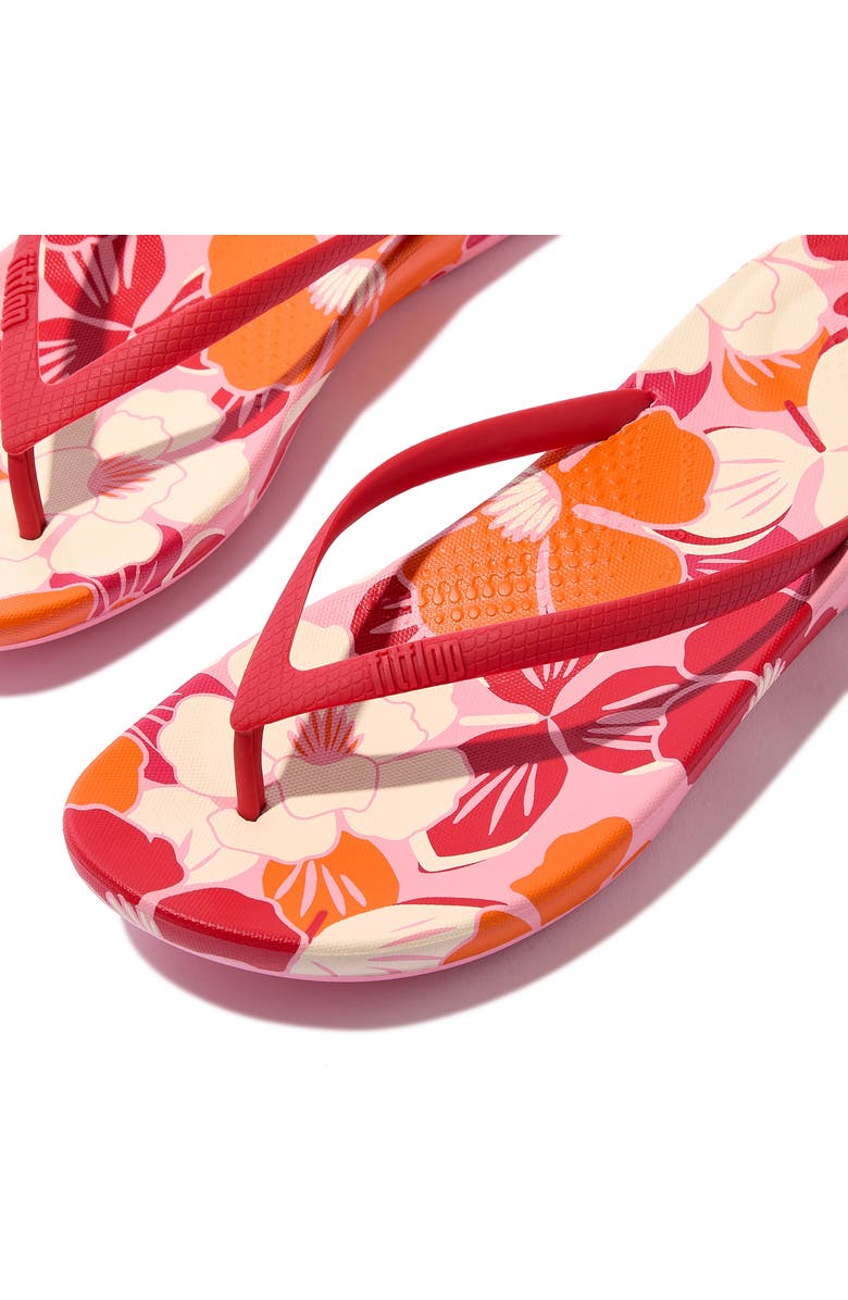 FitFlop iQushion<sup>™</sup> Flowerz Flip Flop, Alternate, color, Redberry Mix