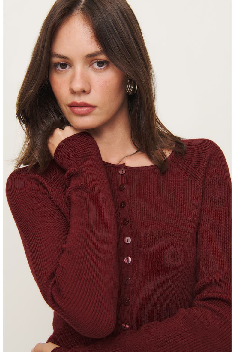 Meadow Wool Crop Cardigan, Alternate, color, CHIANTI