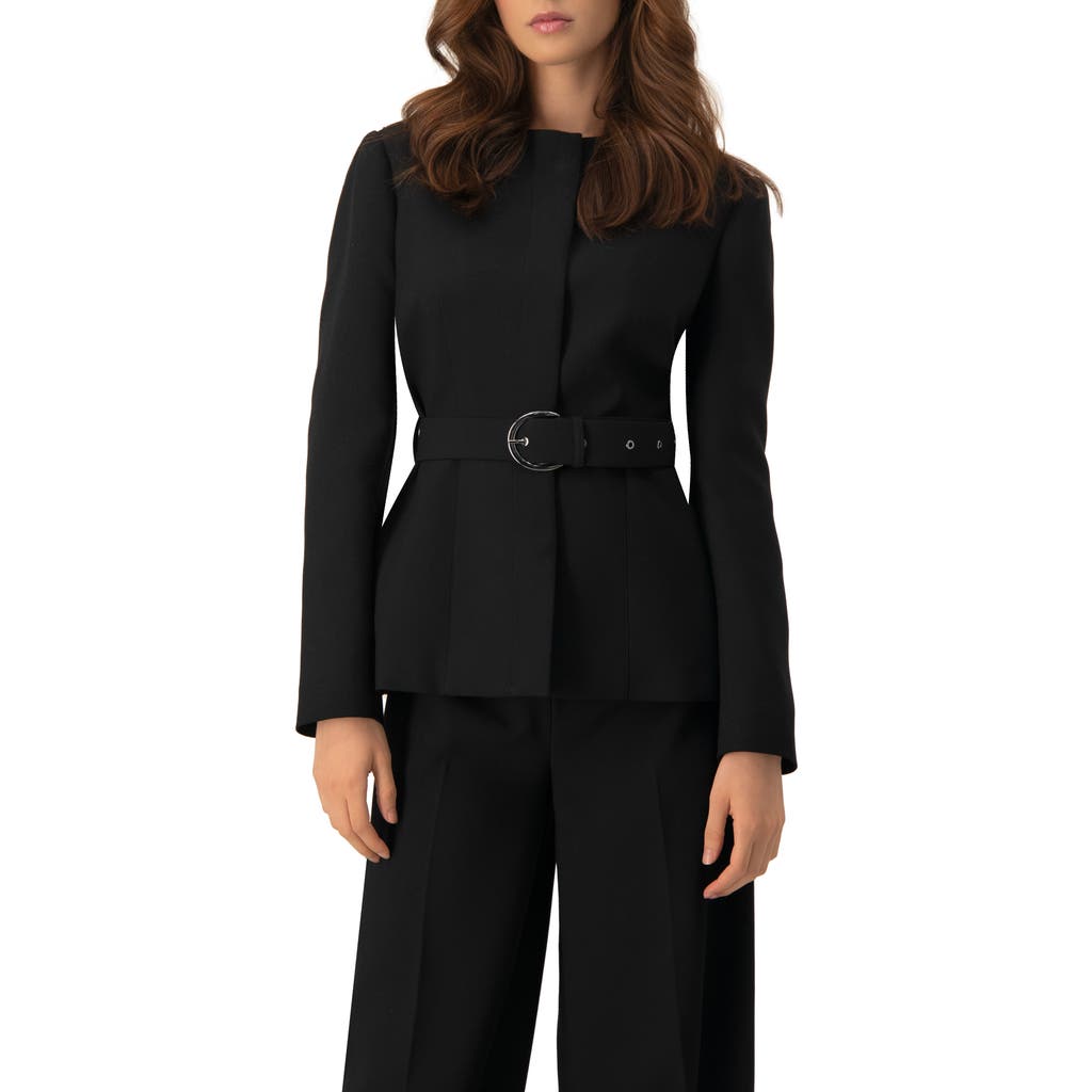 Ivonne Structured Belted Jacket In Black