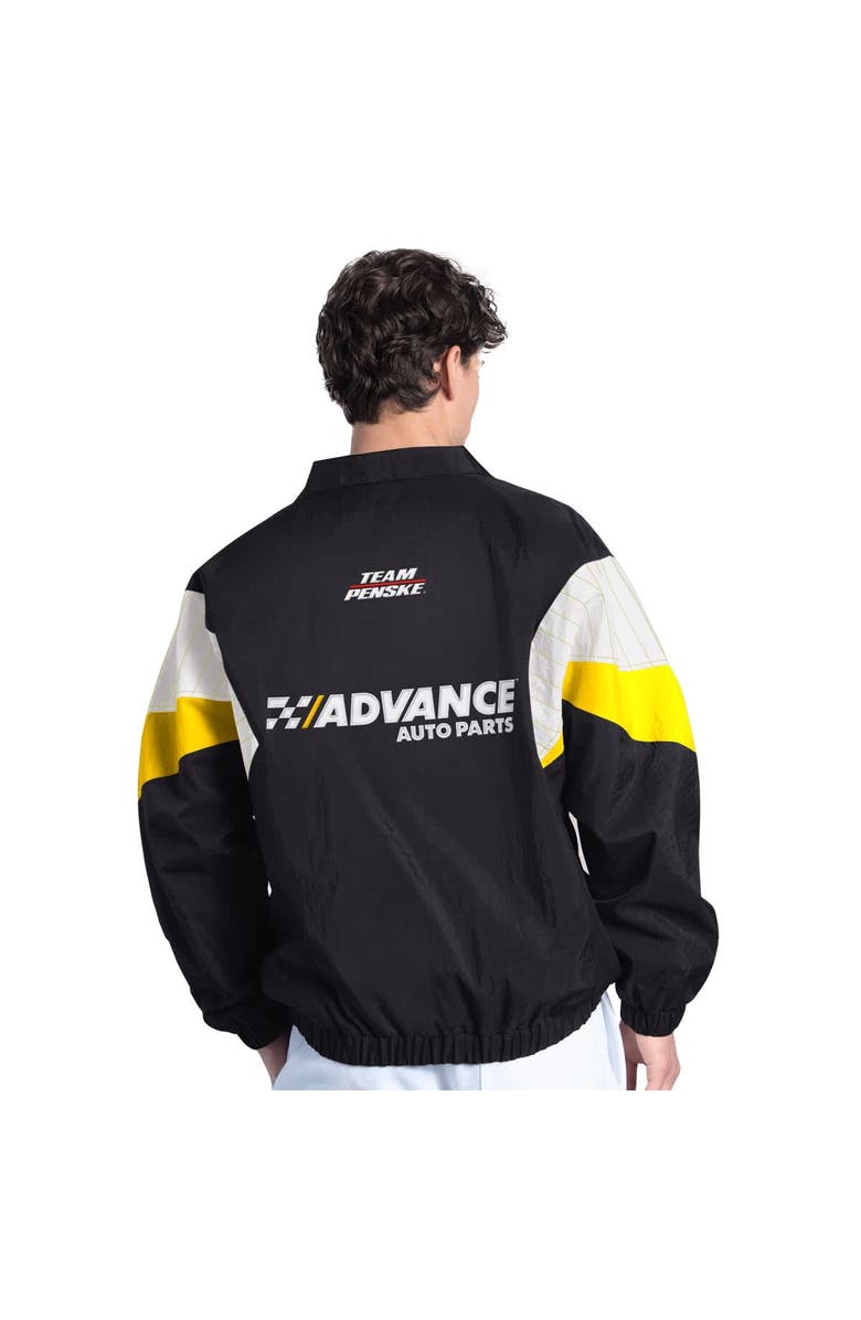 STARTER Men's Starter Black/Yellow Ryan Blaney Advance Auto Parts Yard Line Full-Zip Jacket, Alternate, color, Black