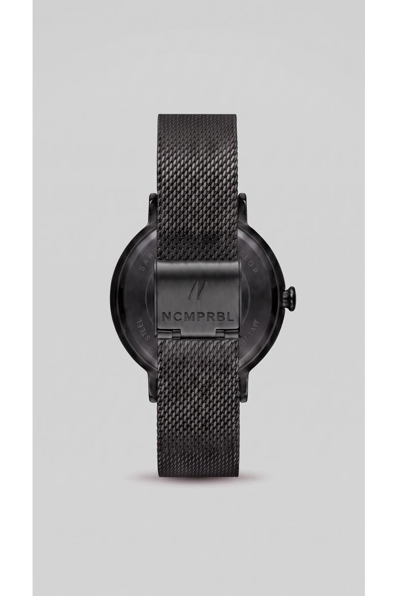 Advance Black Sands Mesh Bracelet Watch, 40MM, Alternate, color, Brilliant Black/Hushed Silver