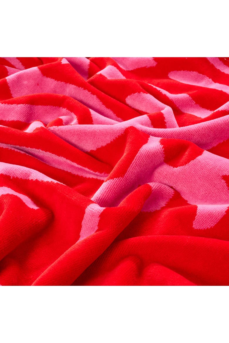 Tabea Bonita Jacquard %100 Cotton Velvet Beach Resort Style, Alternate, color, Red - Pink