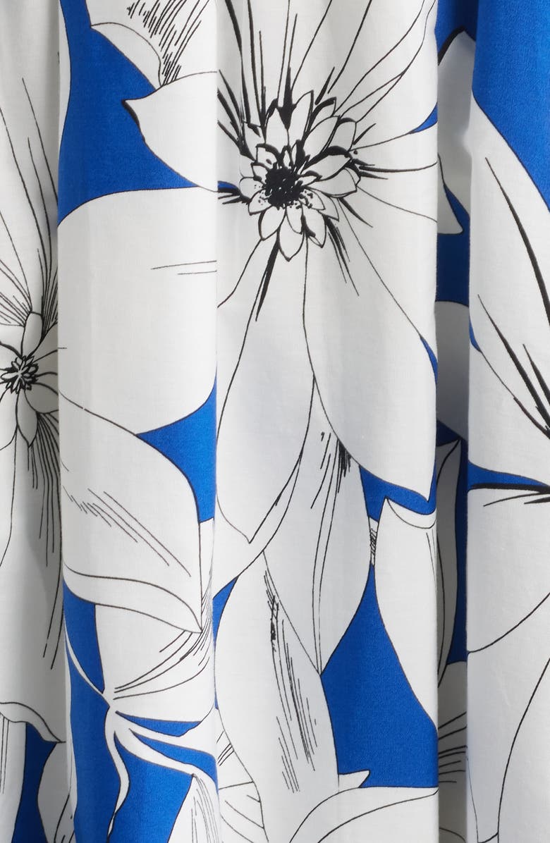 Anne Klein Smocked Ruffle Sundress, Alternate, color, Palace Blue Multi