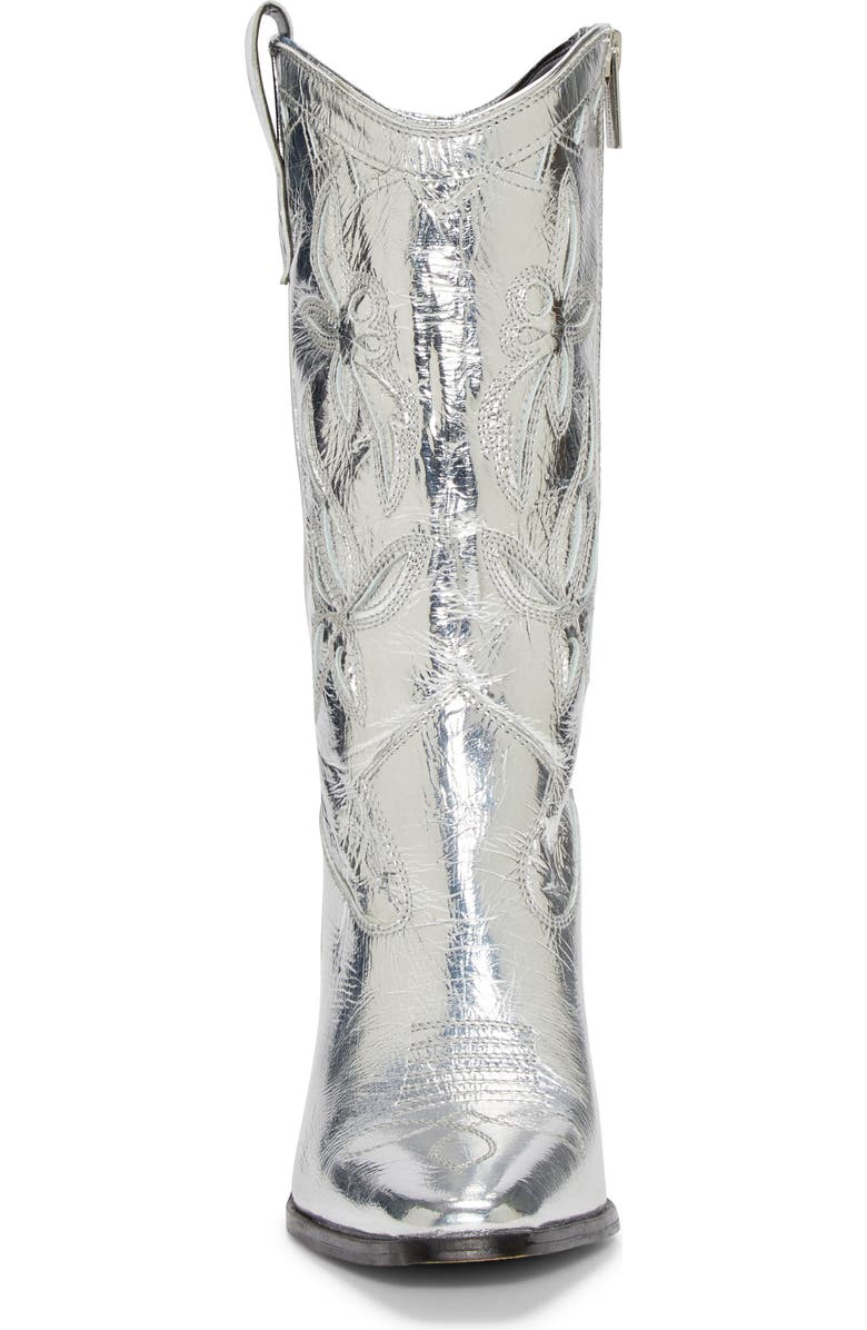 Vince Camuto Alisah Square Toe Western Boot, Alternate, color, Silver