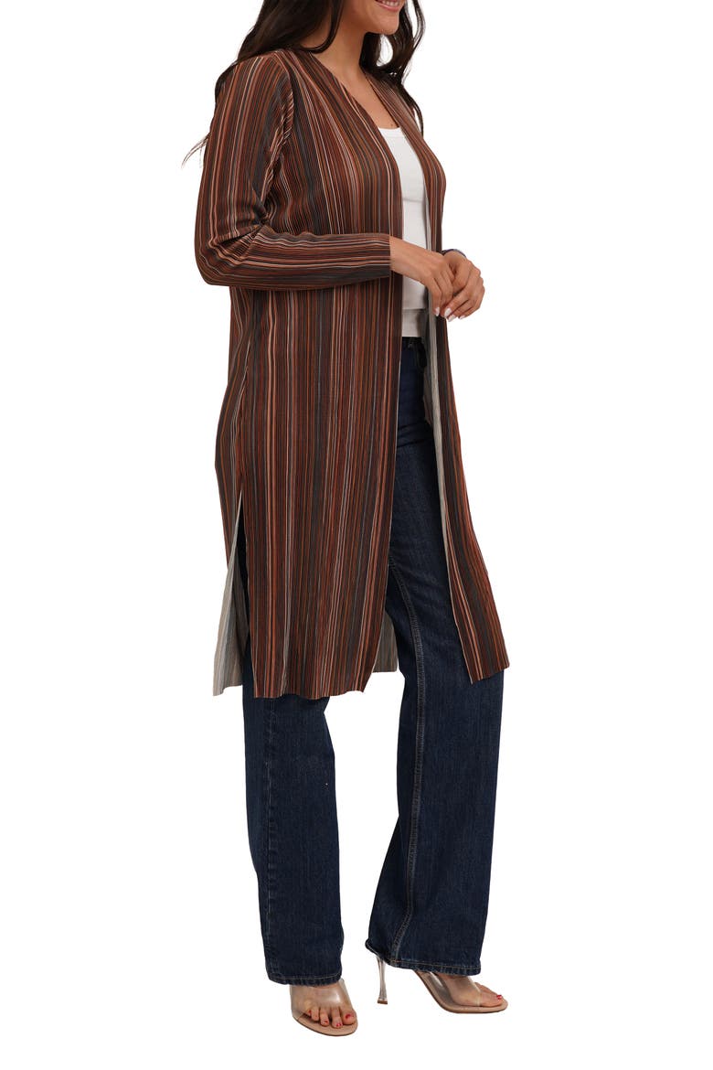 Plissé Print Duster, Alternate, color, BROWN COMBO