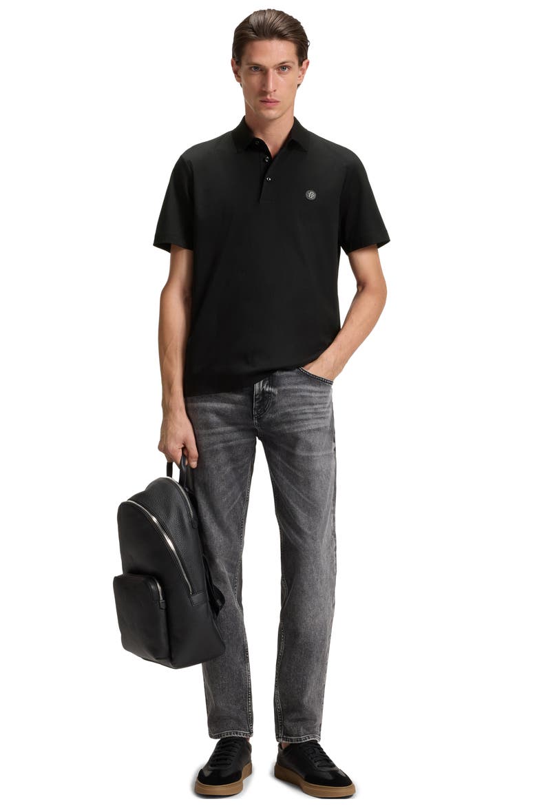 Parris Solid Cotton Polo, Alternate, color, BLACK