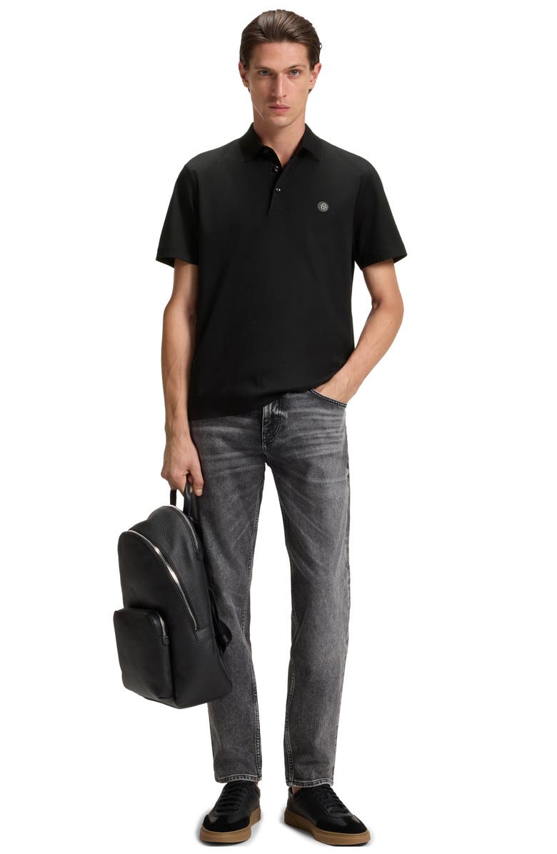 BOSS Parris Solid Cotton Polo, Alternate, color, Black