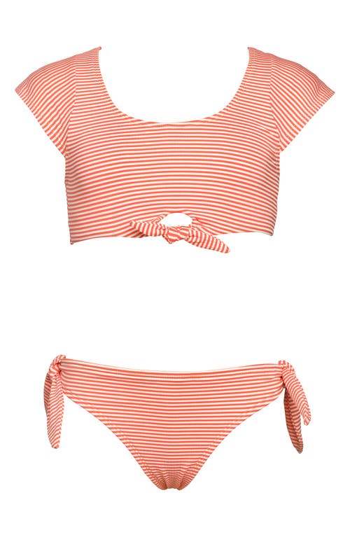 Hobie Kids' Sailor Cap Sleeve Two-Piece Swimsuit in Poppy  product