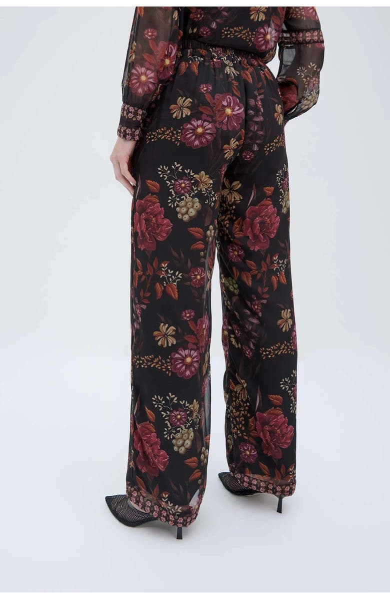 RAISHMA Floral Black Trousers, Alternate, color, Black