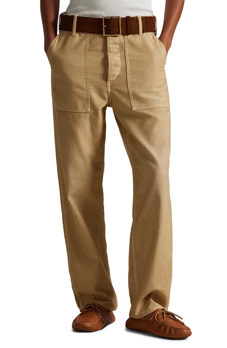 Polo Ralph Lauren The Ricky Cotton Utility Pants, Main, color, Khaki