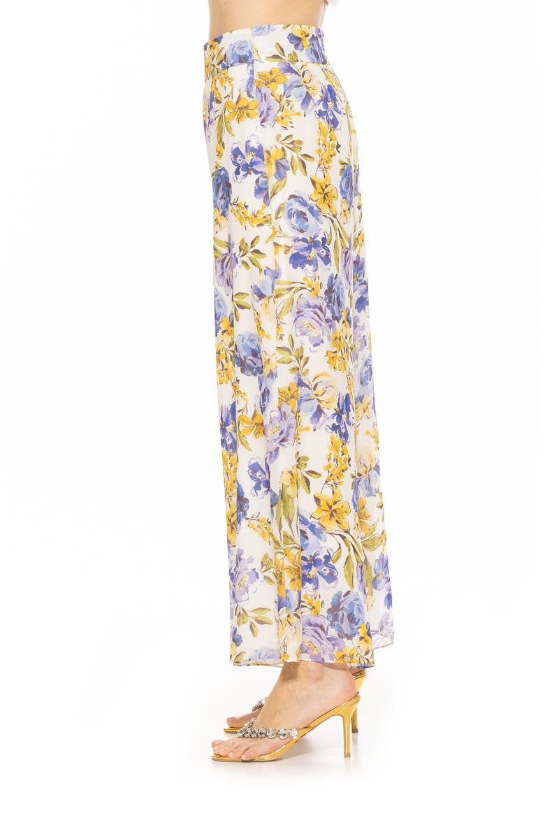 Imogen Floral Chiffon Wide Leg Pants, Alternate, color, GARDEN ROSE