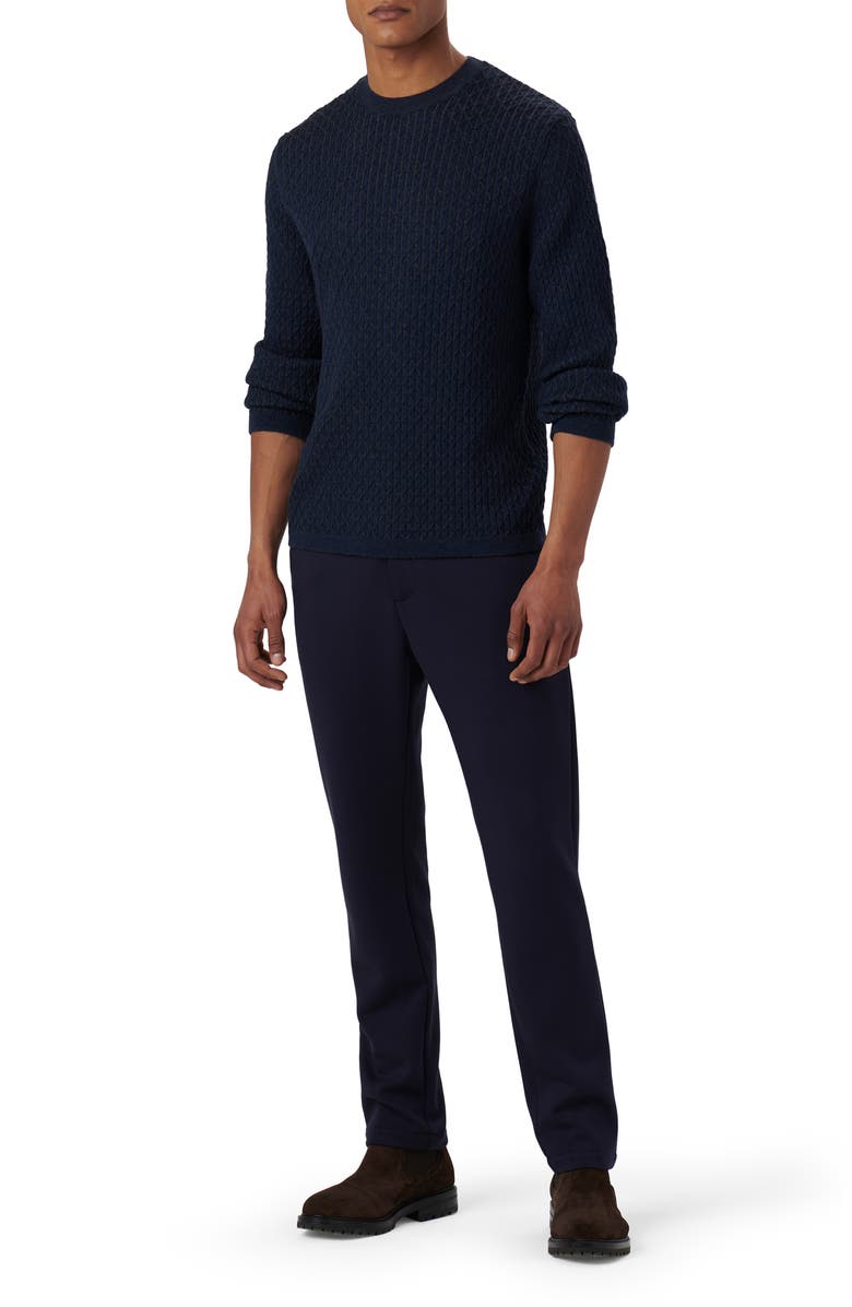 Bugatchi Merino Wool Diamond Stitch Sweater, Alternate, color, Navy