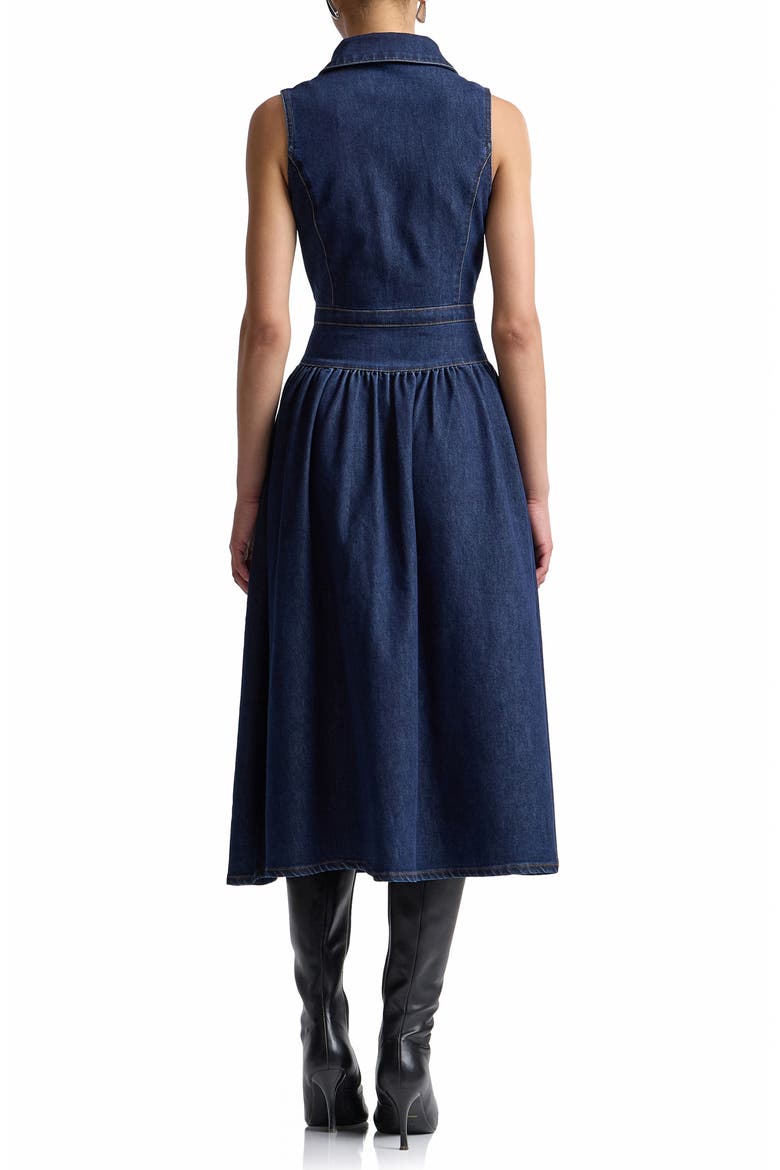 Sleeveless Denim Midi Dress, Alternate, color, ROYAL RINSE