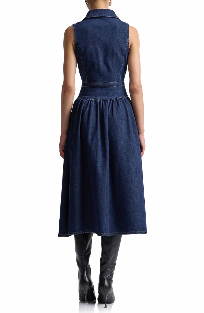 Avec Les Filles Sleeveless Denim Midi Dress, Alternate, color,
