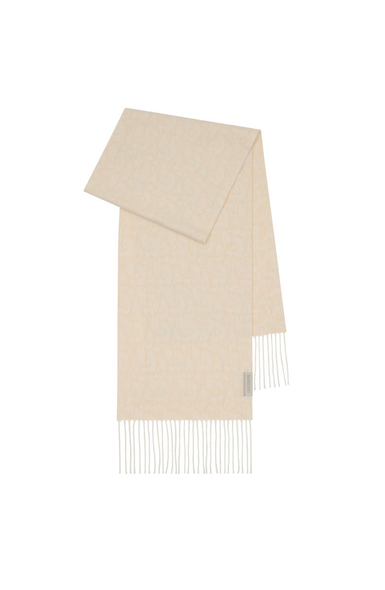 Burberry B Charm Cashmere Scarf, Main, color, Chalk White