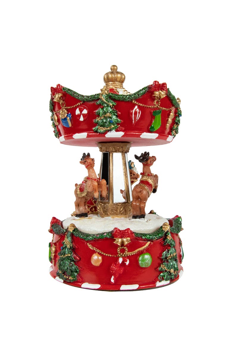 Northlight Santa with Sleigh and Reindeer Animated Musical Christmas Carousel - 6.5", Alternate, color, 