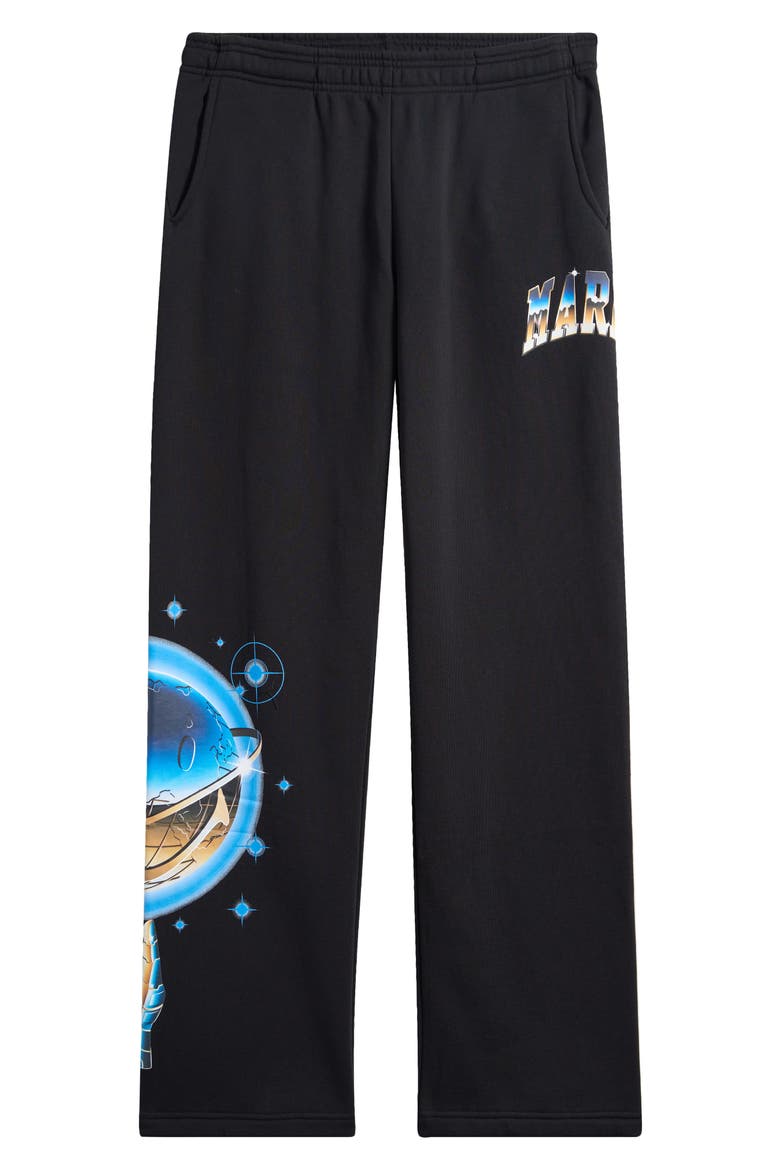 SMILEY® Chrome Logo Cotton Fleece Sweatpants (Nordstrom Exclusive), Alternate, color, BLACK