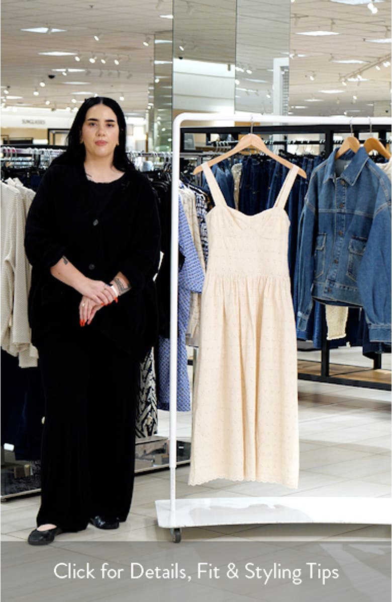 Lillian Eyelet Cotton Midi Dress, sales video thumbnail