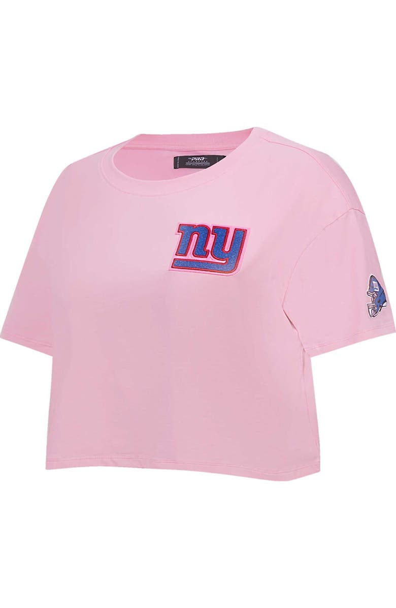 PRO STANDARD Women's Pro Standard Pink New York Giants Cropped Boxy T-Shirt, Alternate, color, 