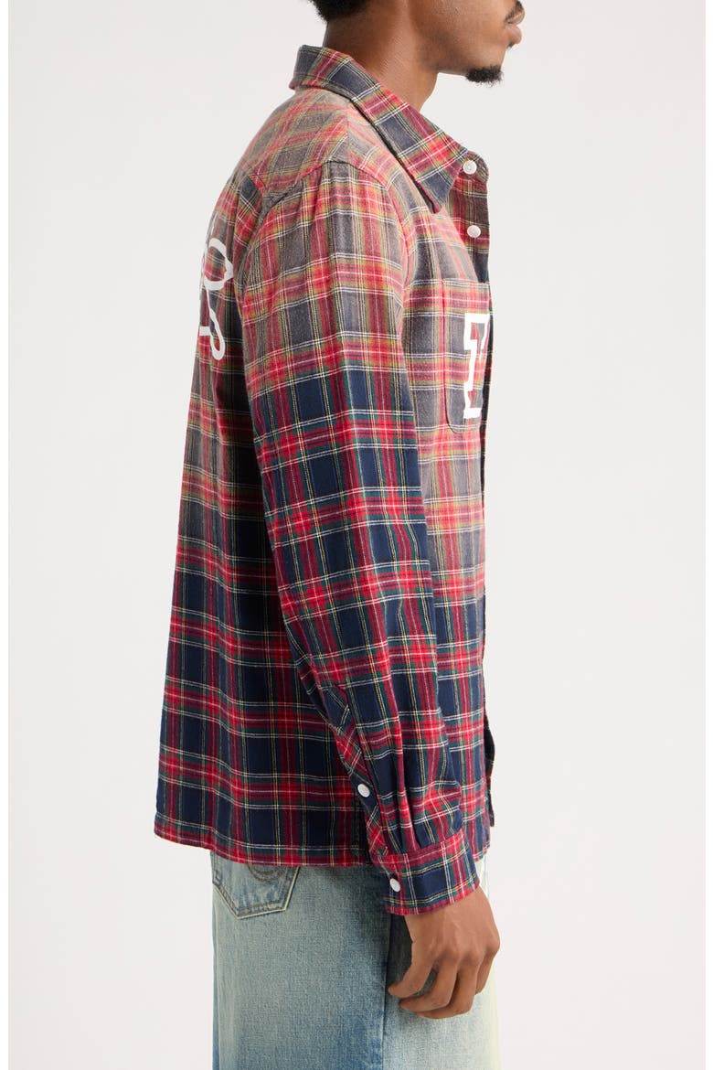 Grapefruit Plaid Cotton Graphic Button-Up Shirt, Alternate, color, PLAID