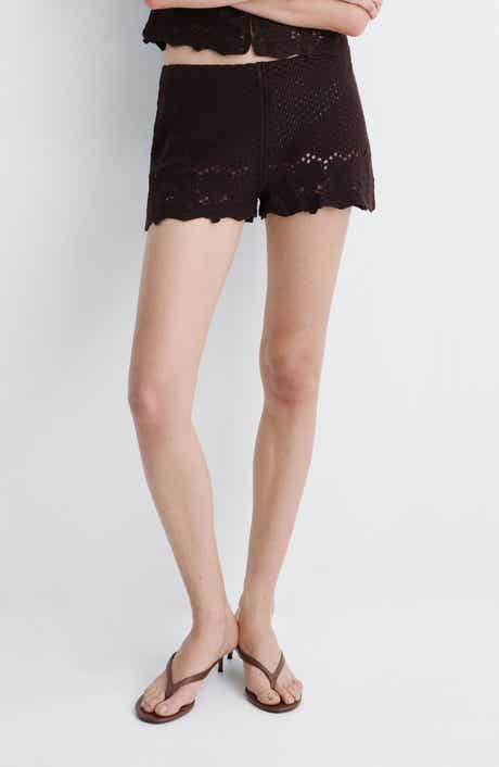 Crochet Mid Rise Mini Shorts