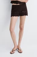 MANGO Crochet Mid Rise Mini Shorts