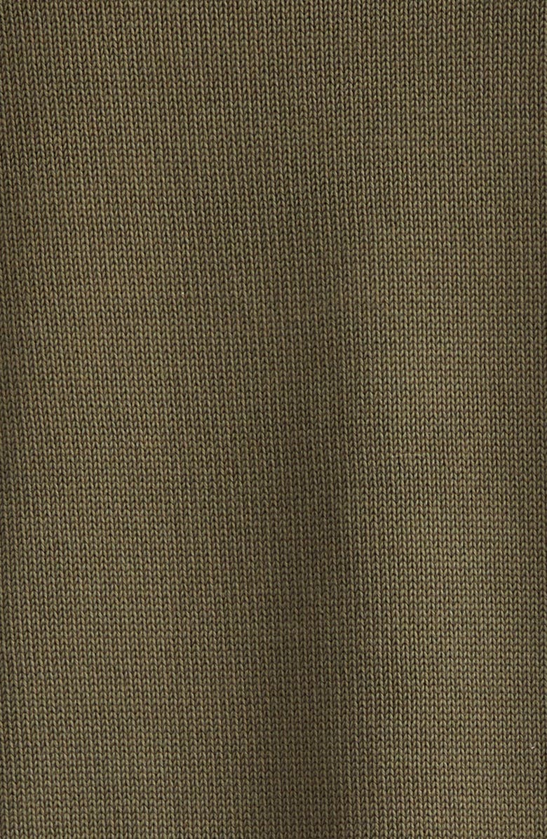 Moncler Logo Patch Cotton Crewneck Sweater, Alternate, color, Amber Toned Olive