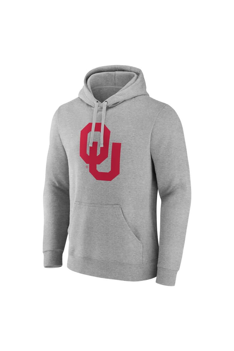 Men's Fanatics Gray Oklahoma Sooners Primary Logo Pullover Hoodie, Alternate, color, Heather Gray