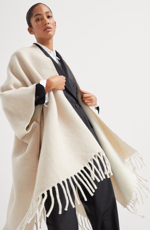 Brunello Cucinelli Gestricktes Cape Mit Fransensaum In Panama