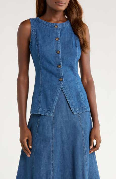 Marine Layer Charlie Denim Cutaway Vest