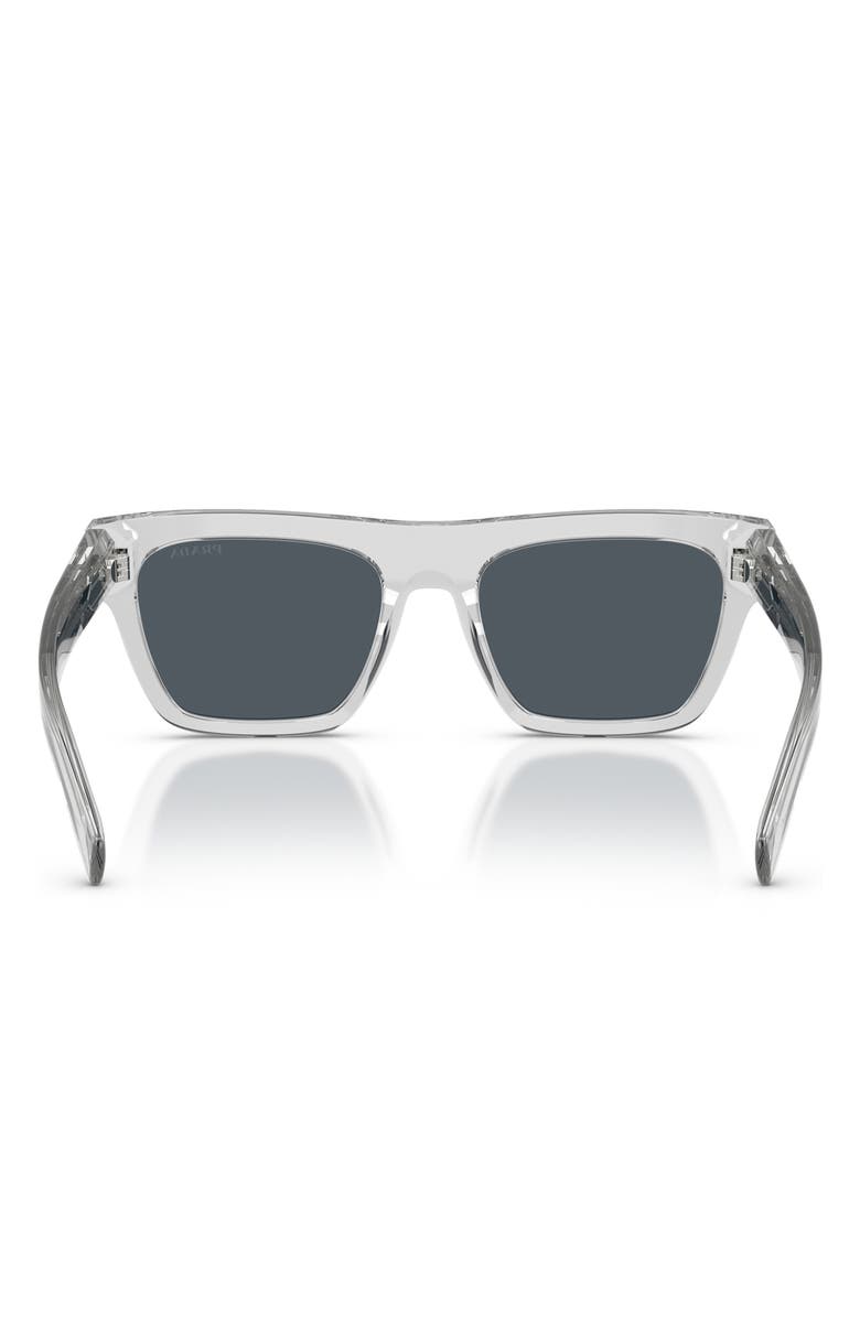 Prada 55mm Rectangular Sunglasses, Alternate, color, Crystal Grey / Dark Grey