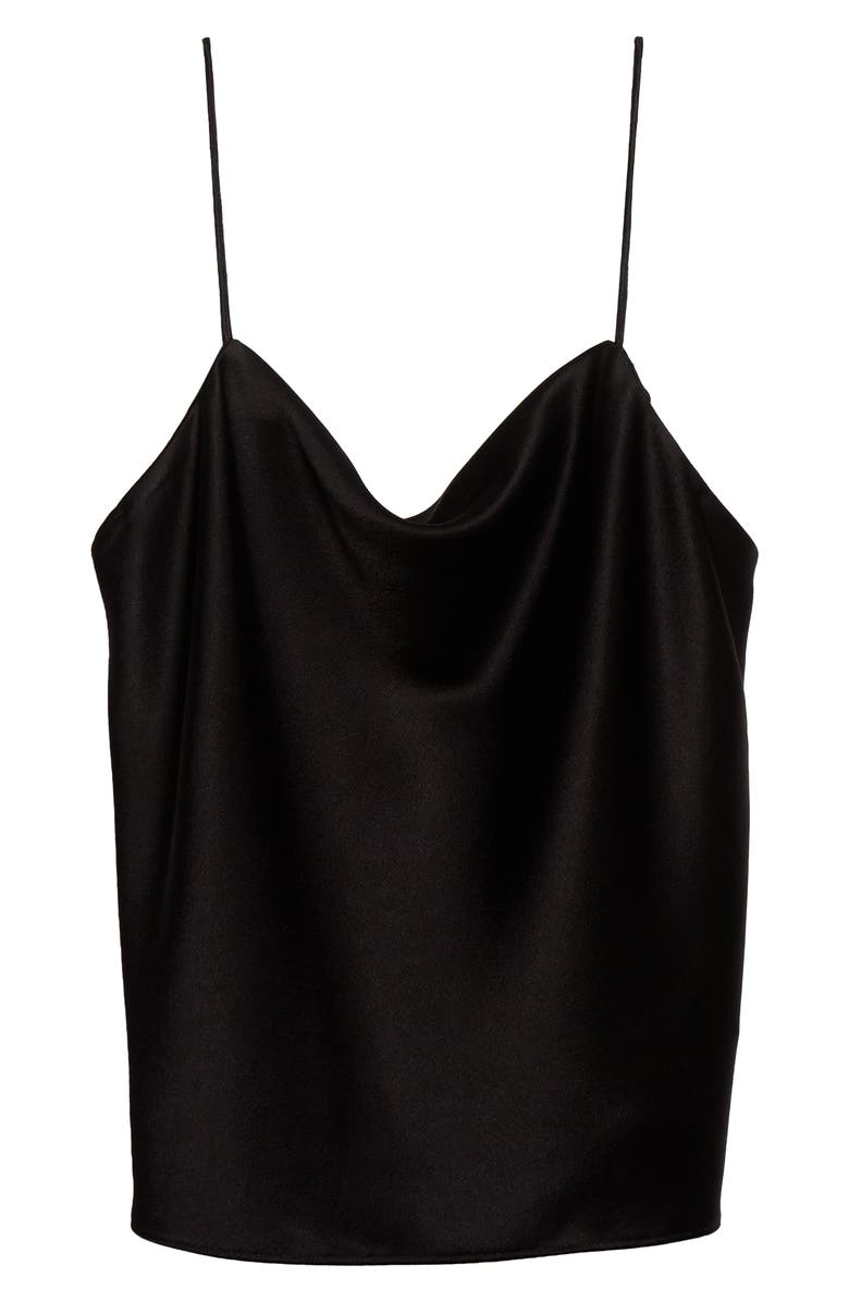 Alice + Olivia Harmony Satin Camisole, Alternate, color, Black