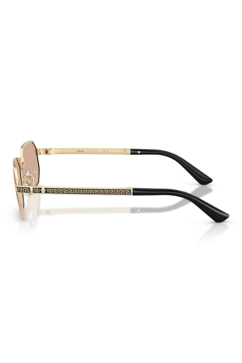 54mm Rectangular Sunglasses, Alternate, color, PALE GOLD / PINK MIRROR SILVER