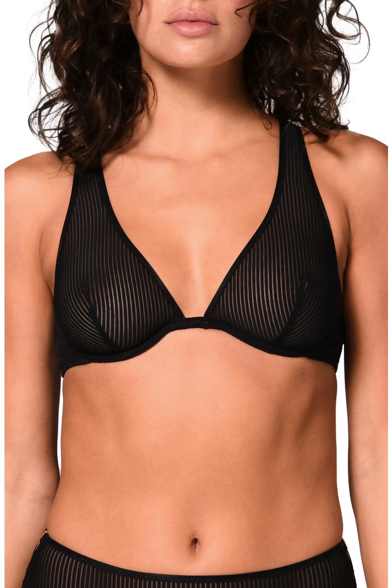 Angele Triangle Underwire Bra, Main, color, BLACK