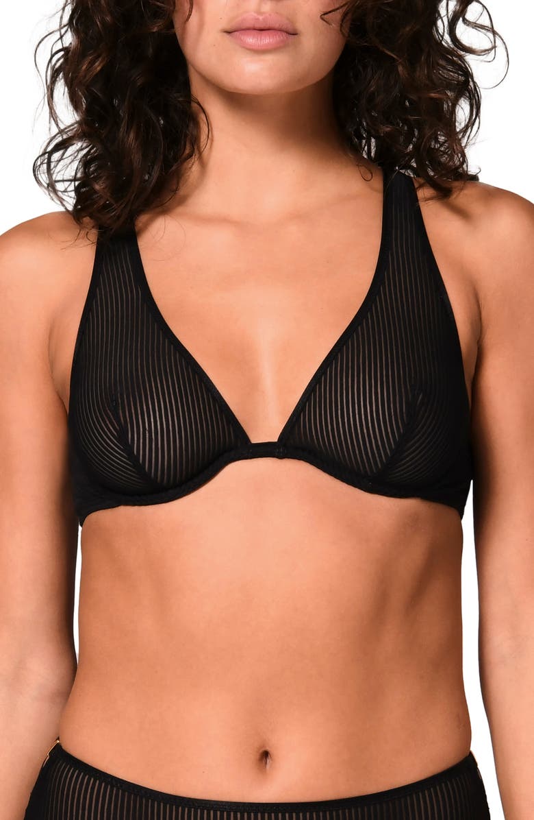 Simone Perele Angele Triangle Underwire Bra, Main, color, Black