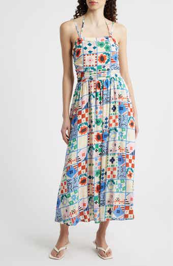 Hippuris Print Sleeveless Maxi Dress